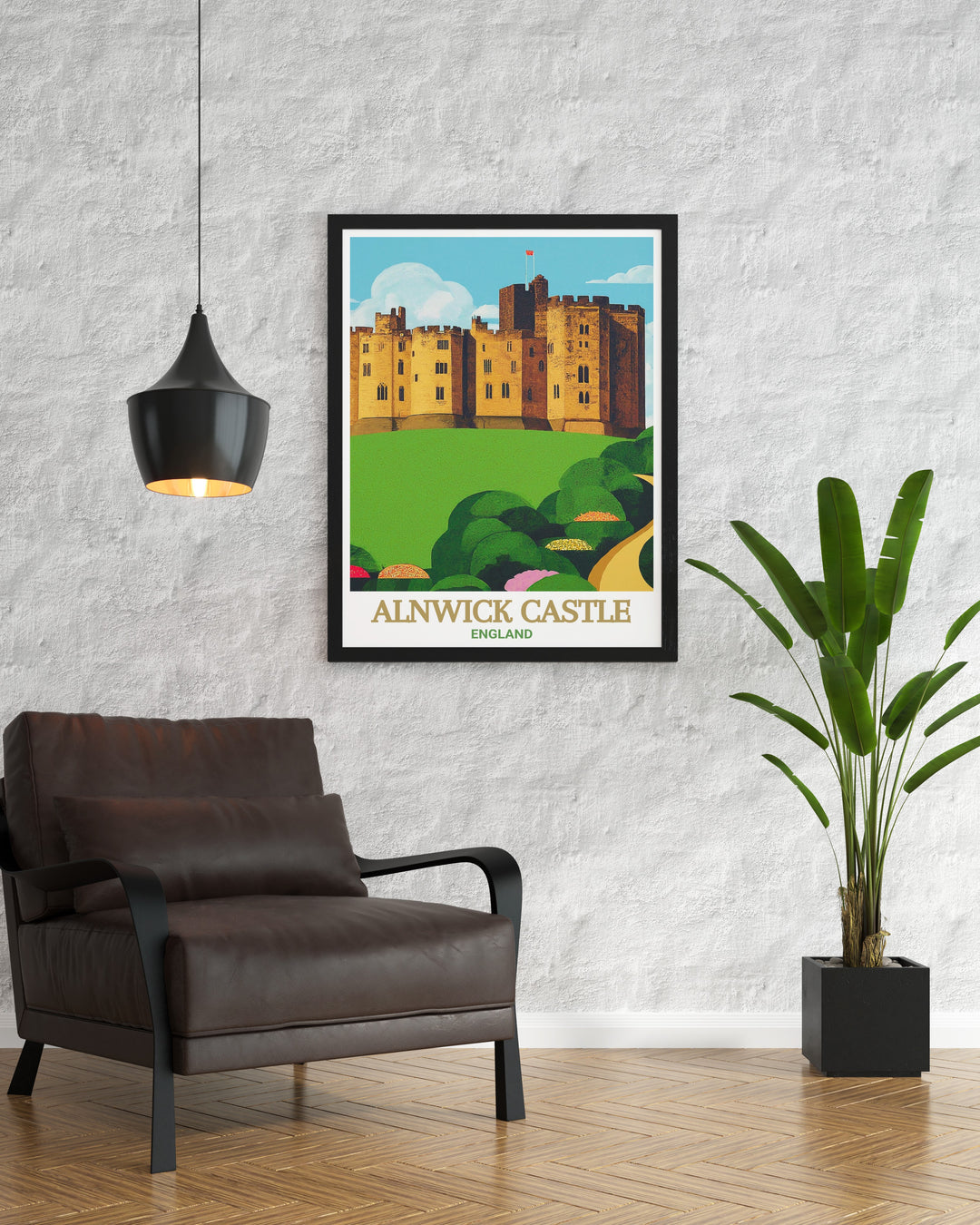 Alnwick Castle Custom Print highlighting the rich history and stunning architecture of this iconic Northumberland landmark. The detailed illustration offers a glimpse into Englands past, making it an excellent choice for those who appreciate historical art