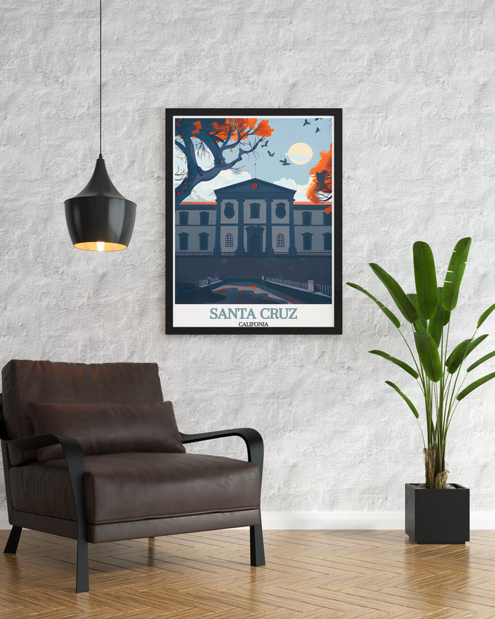 Santa Cruz California artwork combined with Museo de la Naturaleza y el Hombre modern decor makes a stunning focal point for any home. Perfect for those seeking stylish California wall art that captures the relaxed coastal atmosphere of Santa Cruz.