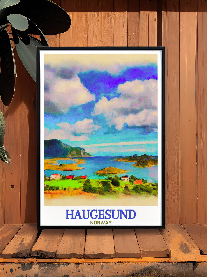 Bring the charm of Haugesund and Røvær Island into your home with this canvas art. It captures the serene Norwegian coast and the historical significance of this region, offering a glimpse into Norways natural beauty.