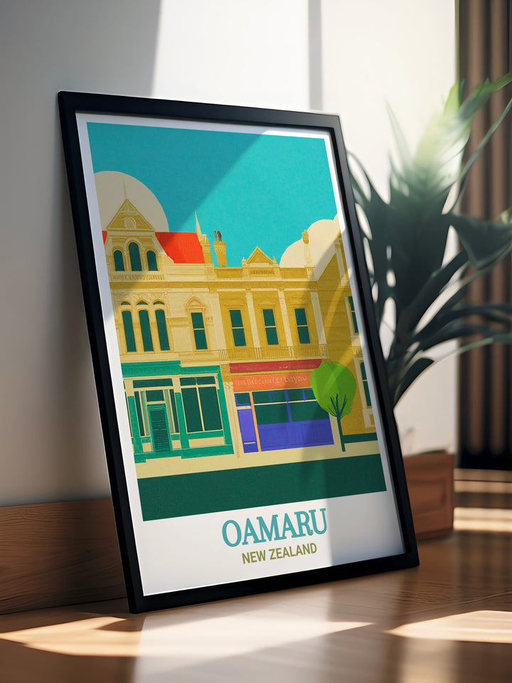 New Zealand Canvas Art depicting the grandeur of Oamarus Victorian Precinct. This canvas art brings the historical essence of the area into your living space, perfect for those who appreciate New Zealands architectural history.