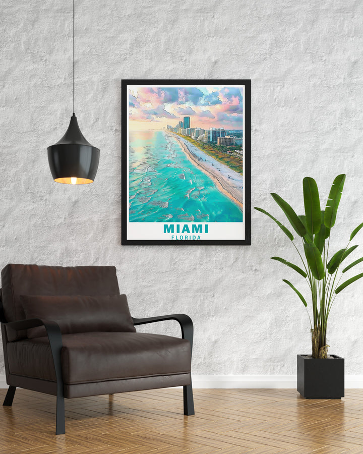 This elegant Florida Canvas Art showcases the beauty of South Beach in Miami, with a sleek, modern design that complements coastal or contemporary decor styles. Ideal for anyone looking to celebrate Floridas iconic beaches.