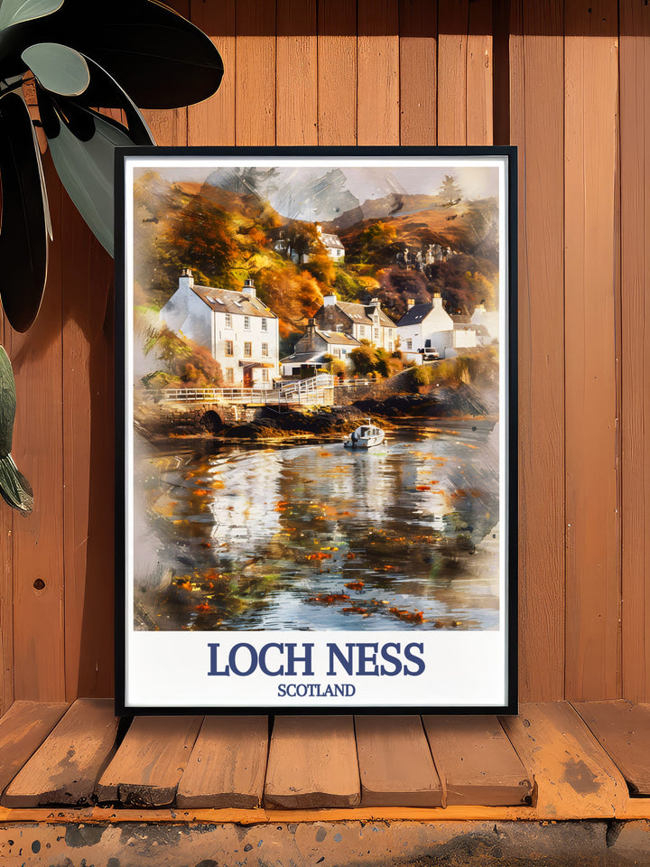 Transform your living room with this captivating Loch Ness Lodge Drumnadrochit wall art. Featuring stunning views of the Scottish Highlands and the famous Loch Ness, this print brings elegance and a sense of adventure to any room in your home.