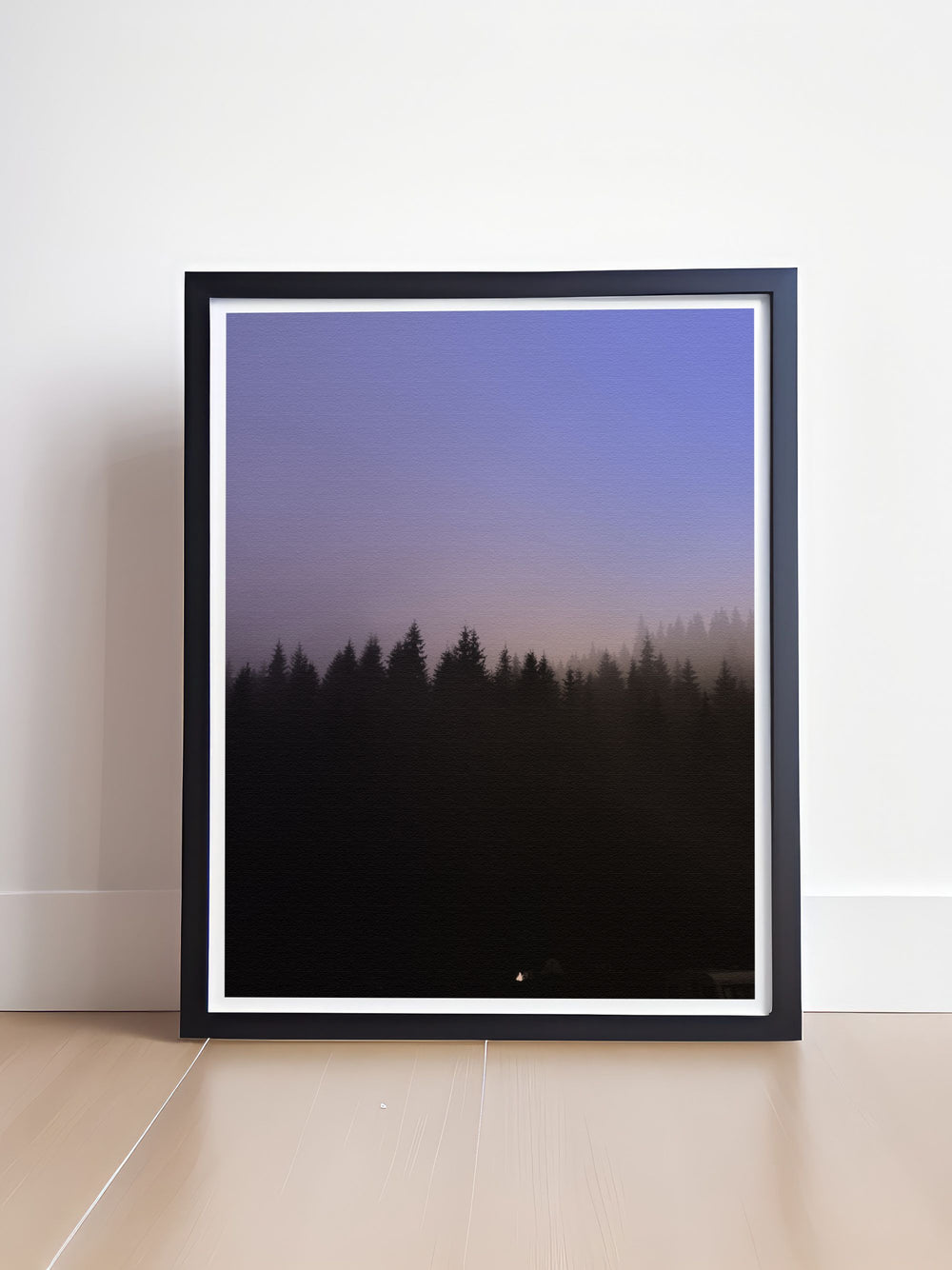 This Foggy Forest poster captures the ethereal beauty of mist winding through tall trees, offering a peaceful scene perfect for nature lovers. The black and white design adds elegance and calm to any home, ideal for living room, bedroom, or office décor.