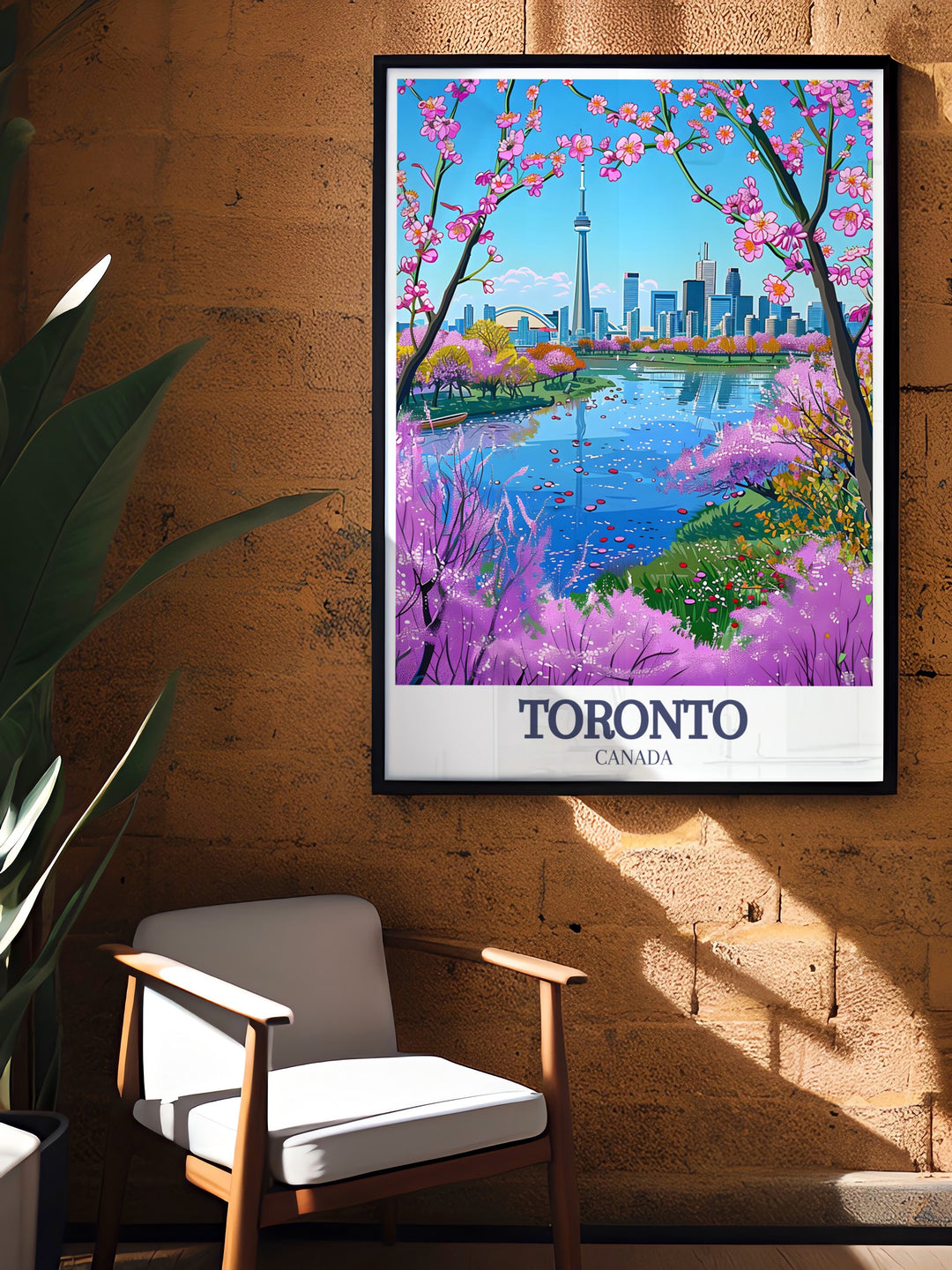 Featuring Torontos CN Tower and the scenic landscapes of High Park, this art print combines the best of urban and natural beauty. Ideal for travelers and city lovers, this vibrant poster is a great addition to any room, offering a stunning view of Toronto.