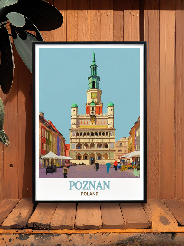 Poznan Town Hall modern decor is a must have for any travel enthusiast or art lover featuring the iconic beauty of this historic building perfect for adding a touch of elegance and culture to your living space or as a travel gift.