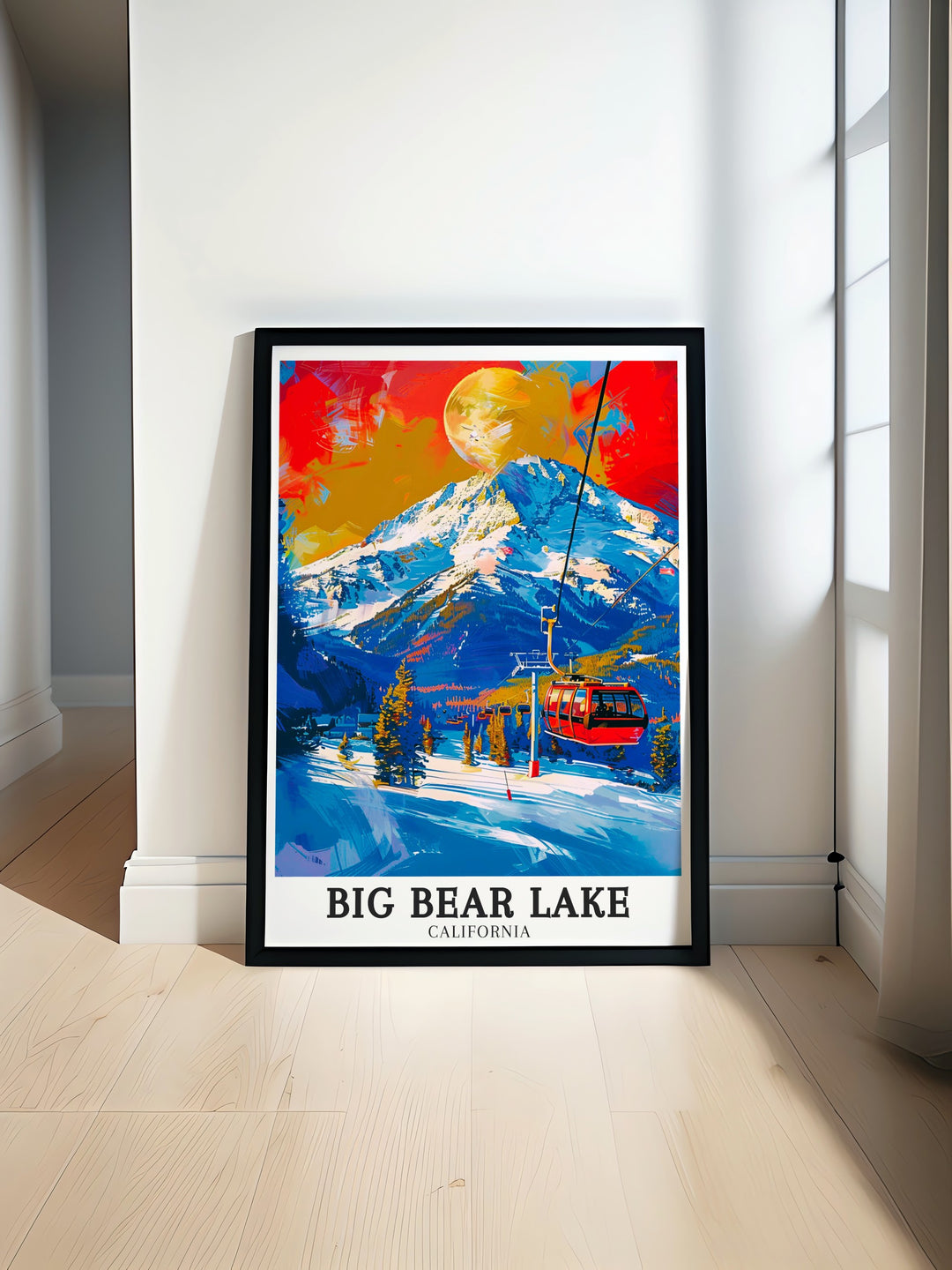 Travel print of Big Bear Lake with its stunning vistas and tranquil setting perfect for bringing the beauty of nature into your home