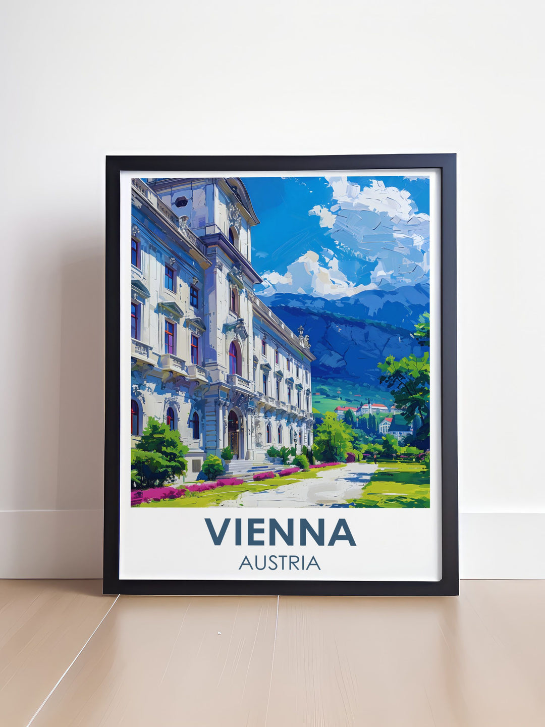 Elegant Vienna Wall Decor featuring the historic Belvedere Palace a beautiful addition to any home perfect for art lovers and travelers who admire Viennas architectural marvels