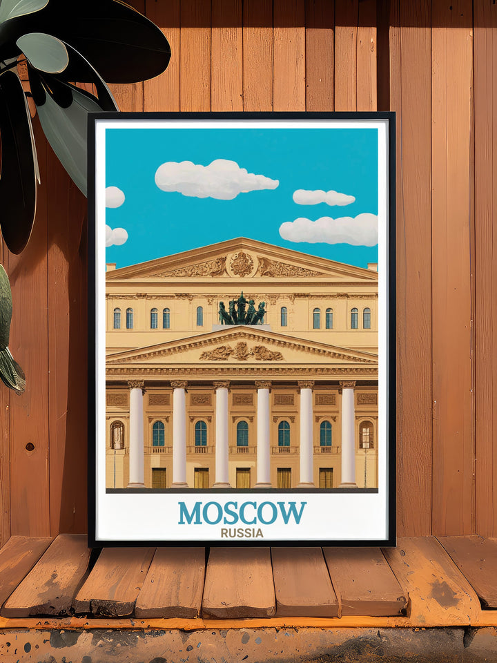 Moscow decor enriched with Bolshoi Theatre artwork bringing the charm and sophistication of Russia to your home an exquisite print crafted with meticulous attention to detail for art lovers.