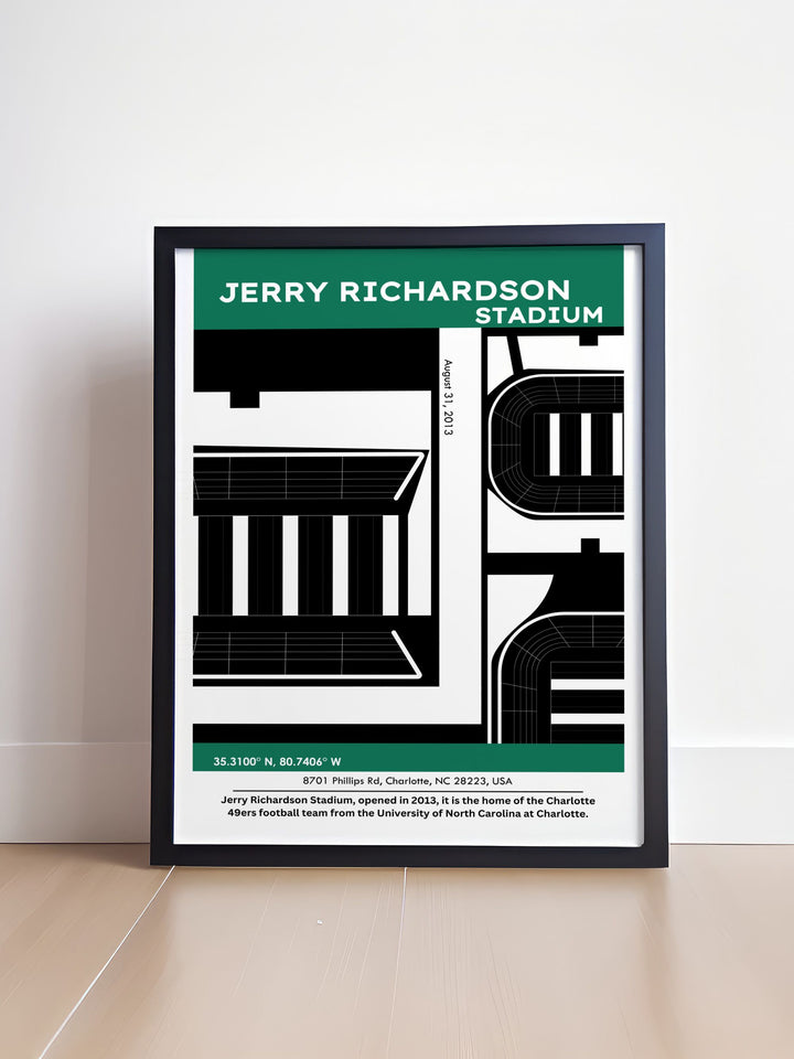 College Football Art showcasing Jerry Richardson and the Charlotte 49ers team a great way to add a touch of school pride to any space