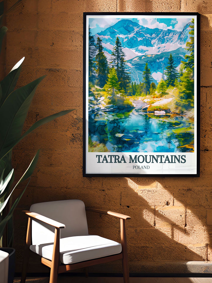 Tatra Mountains Wall Print with Morskie Oko and Rysy Peak showcasing dramatic highland views perfect for adding a touch of nature to your home decor and creating a serene atmosphere