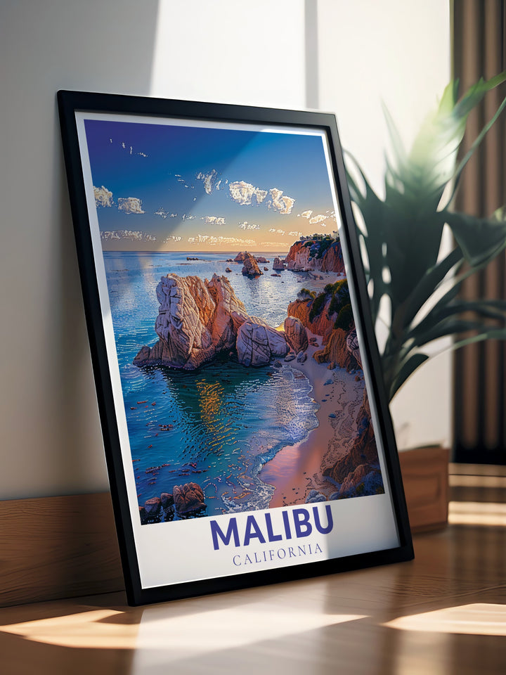 Malibu city map and El Matador State Beach modern art create a beautiful blend of coastal and city inspired decor ideal for home living these stunning prints capture the essence of Californias beachside charm and modern travel poster aesthetics