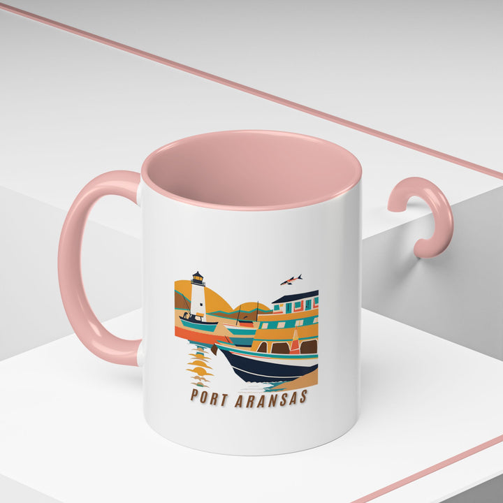 A stylish Port Aransas Texas mug perfect for coffee and tea lovers. Showcasing detailed designs of the city’s iconic beaches and scenic sunsets, this ceramic mug is durable, dishwasher safe, and an excellent gift for those who appreciate coastal heritage.