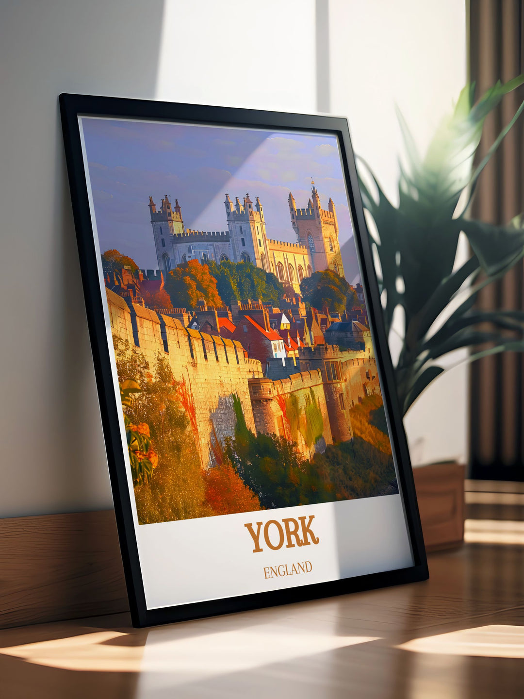 Yorkshire Poster featuring the Howard Mausoleum and Howard Castle in the Howardian Hills AONB. Ideal for home decor with a historical twist. Includes ENGLAND, york city walls for added cultural depth.