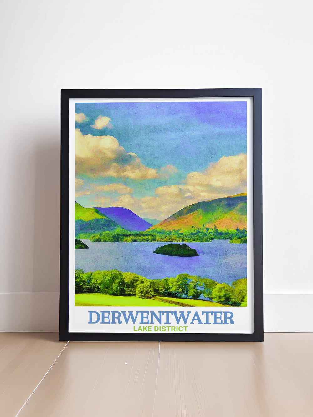 Enjoy the peaceful reflection of Derwentwater in this Lake District Framed Art. A must have for anyone who appreciates natures beauty, this artwork enhances any space with its calm tones.