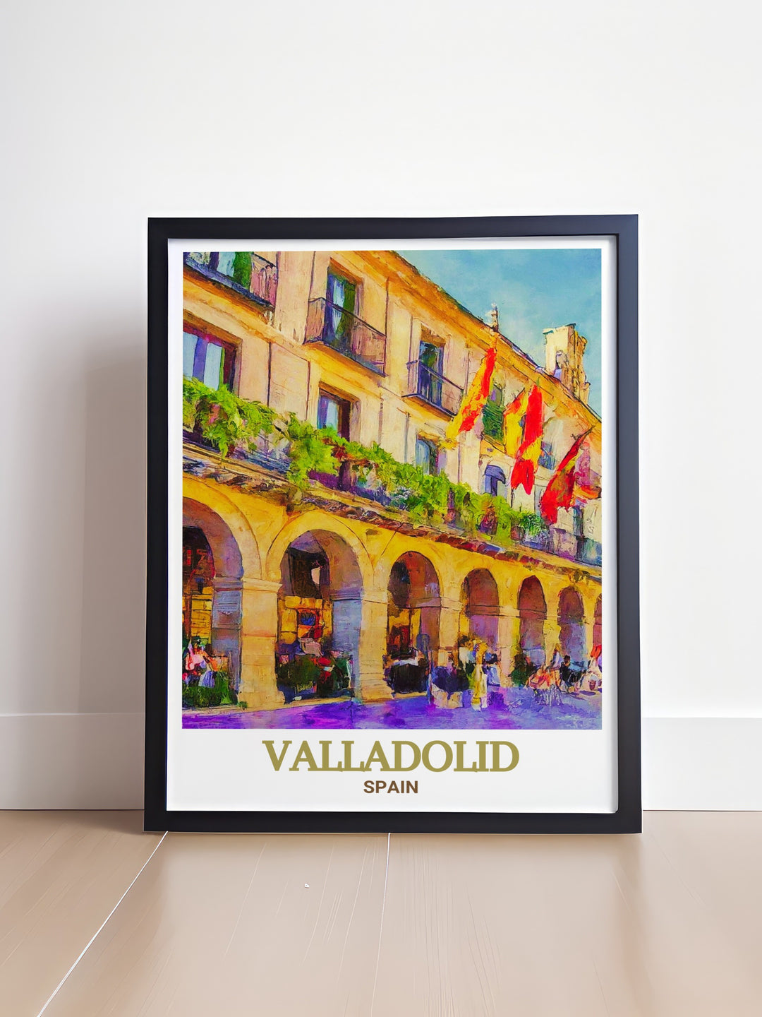 This canvas art of Plaza Mayor in Valladolid is the perfect blend of history and artistry. The vibrant scene of Spains iconic square is meticulously recreated, offering a unique piece of décor for art lovers and travelers seeking a connection to Spanish culture.