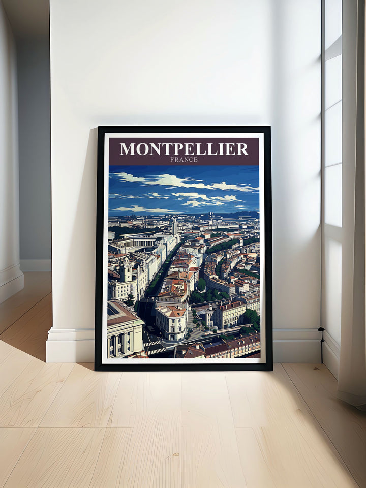 Elegant Montpellier Wall Art featuring the serene Jardis des Plantes de Montpeiller perfect for adding a touch of French charm to your home decor