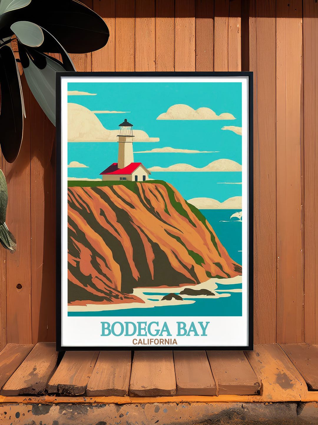 Bodega Head artwork highlighting the scenic cliffs and rolling waves of Bodega Bay. Perfect for adding a touch of elegance to your home with beautiful and detailed prints.