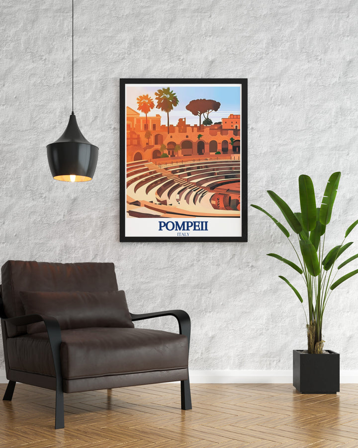 Herculaneum Gate art print depicting the famous gateway to Pompeii, with intricate details that capture the essence of this ancient city. This home print is a beautiful way to bring a piece of Italys rich history into your living space, perfect for history buffs and art enthusiasts.