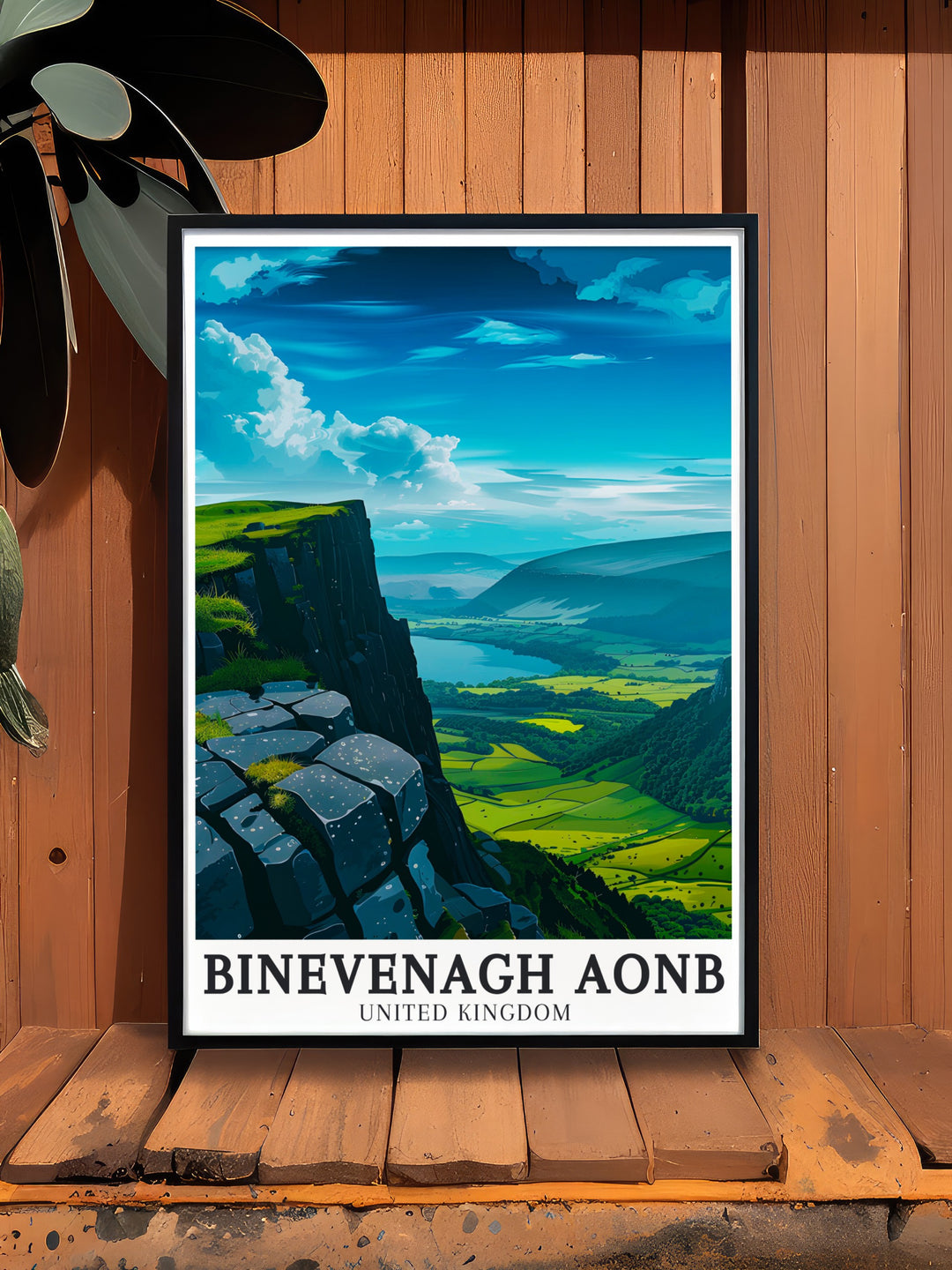 Bucket List Print of Binevenagh National Landscape Antrim basalt plateau highlighting the stunning contrast between the basalt cliffs and green hills of Northern Ireland a must have for art enthusiasts and travelers