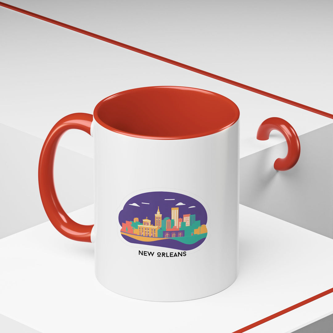 A New Orleans Mug that captures the vibrant culture and art of the city. Perfect for coffee lovers, this ceramic mug is dishwasher-safe and microwave-safe, ideal for anyone who loves New Orleans.