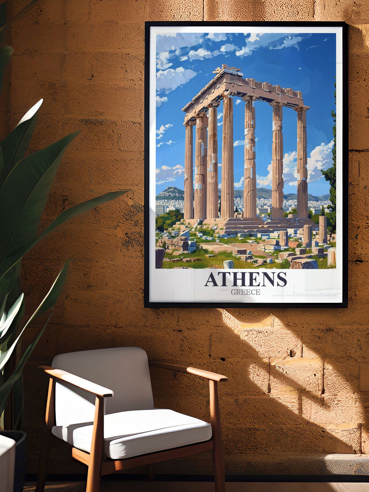 Athens Art Print featuring Templeof Olympian Zeus an ideal piece for traveler gifts and home decor highlighting the beauty and history of one of Athens most iconic temples