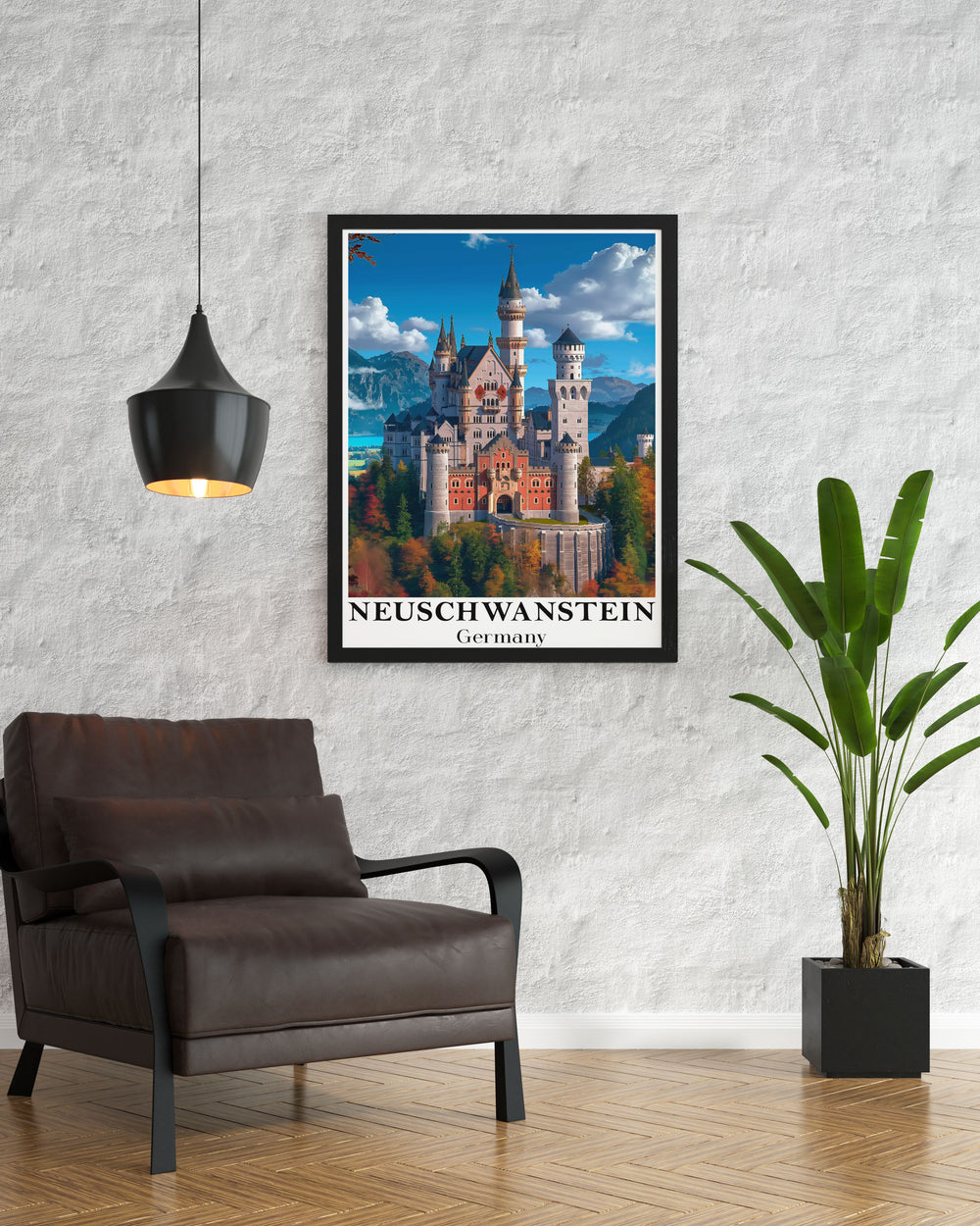 Elegant Neuschwanstein Castle prints offering a sophisticated touch to any living space. These fine line prints are perfect for enhancing your home decor with a touch of history and artistry.