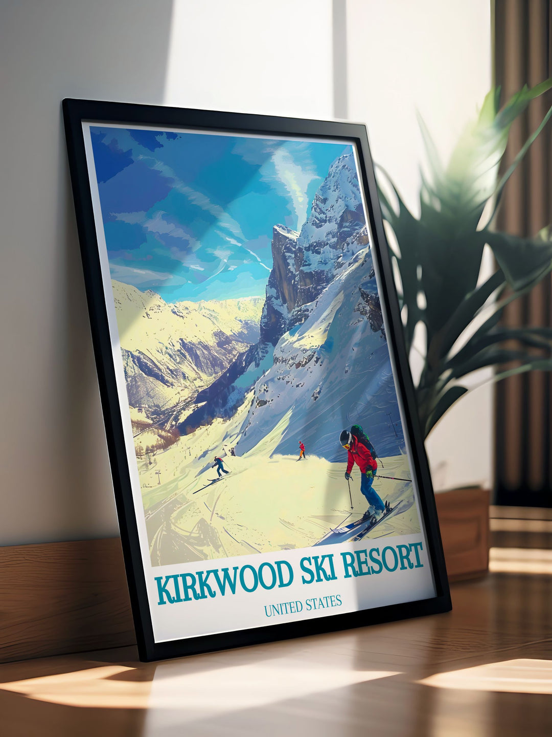 Stunning framed print of Thunder Saddle at Kirkwood Ski Resort showcasing the breathtaking scenery and ski runs ideal for home decor and those who love the outdoors