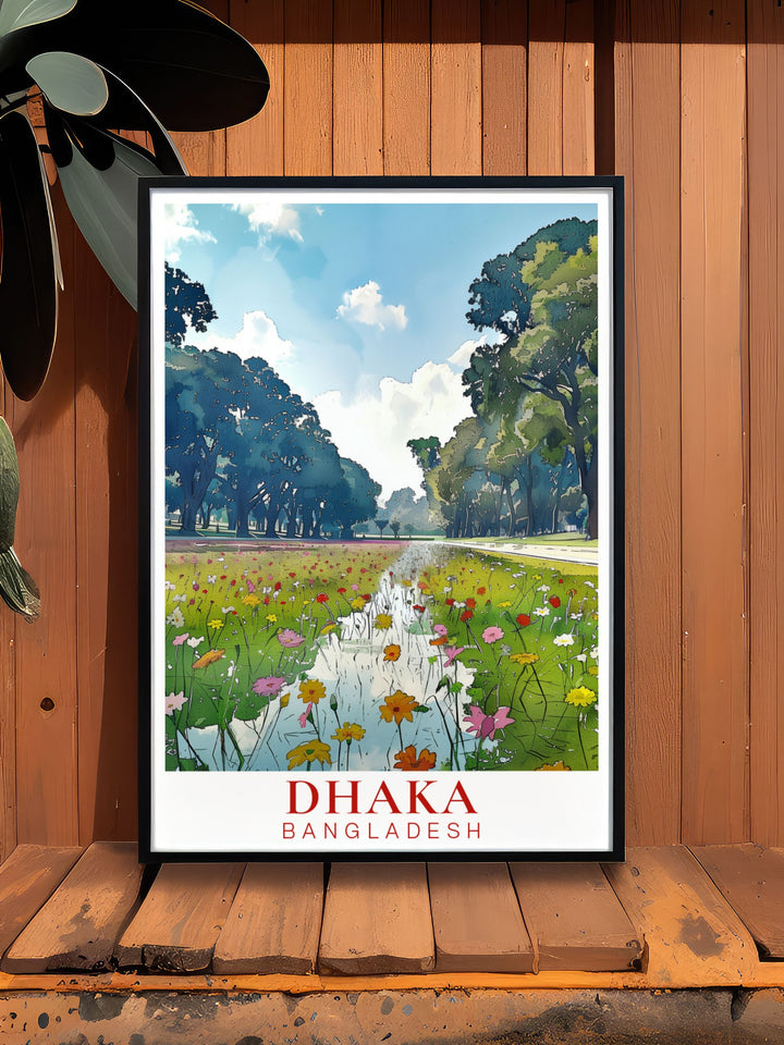 Beautiful Ramna Park Photo showcasing the parks lush greenery and serene pathways. This Ramna Park print is perfect for enhancing your home decor and makes an excellent gift for anniversaries birthdays or Christmas celebrating Dhakas natural haven.