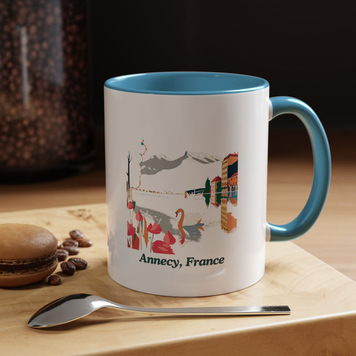 A beautifully designed Annecy France mug celebrating the town’s charm and iconic landscapes. Perfect for coffee or tea lovers, it features vibrant artwork inspired by Annecy’s canals. Durable and dishwasher-safe, it makes a meaningful gift or keepsake for travelers and collectors.