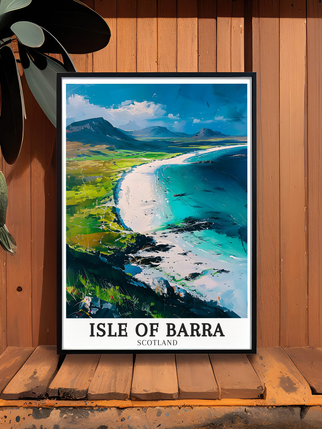 Our Outer Hebrides canvas art offers a stunning representation of the remote beauty of Scotlands Isle of Barra. Capturing both the wild landscapes and the serene beaches, this travel print is perfect for anyone who wants to bring a piece of the Scottish coast into their decor.