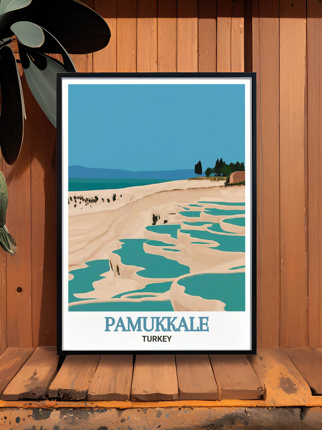 This Pamukkale print captures the tranquil beauty and surreal landscape of one of Turkeys most iconic landmarks. The detailed depiction is perfect for those who appreciate the uniqueness of Pamukkale and want to bring a piece of its wonder into their home.