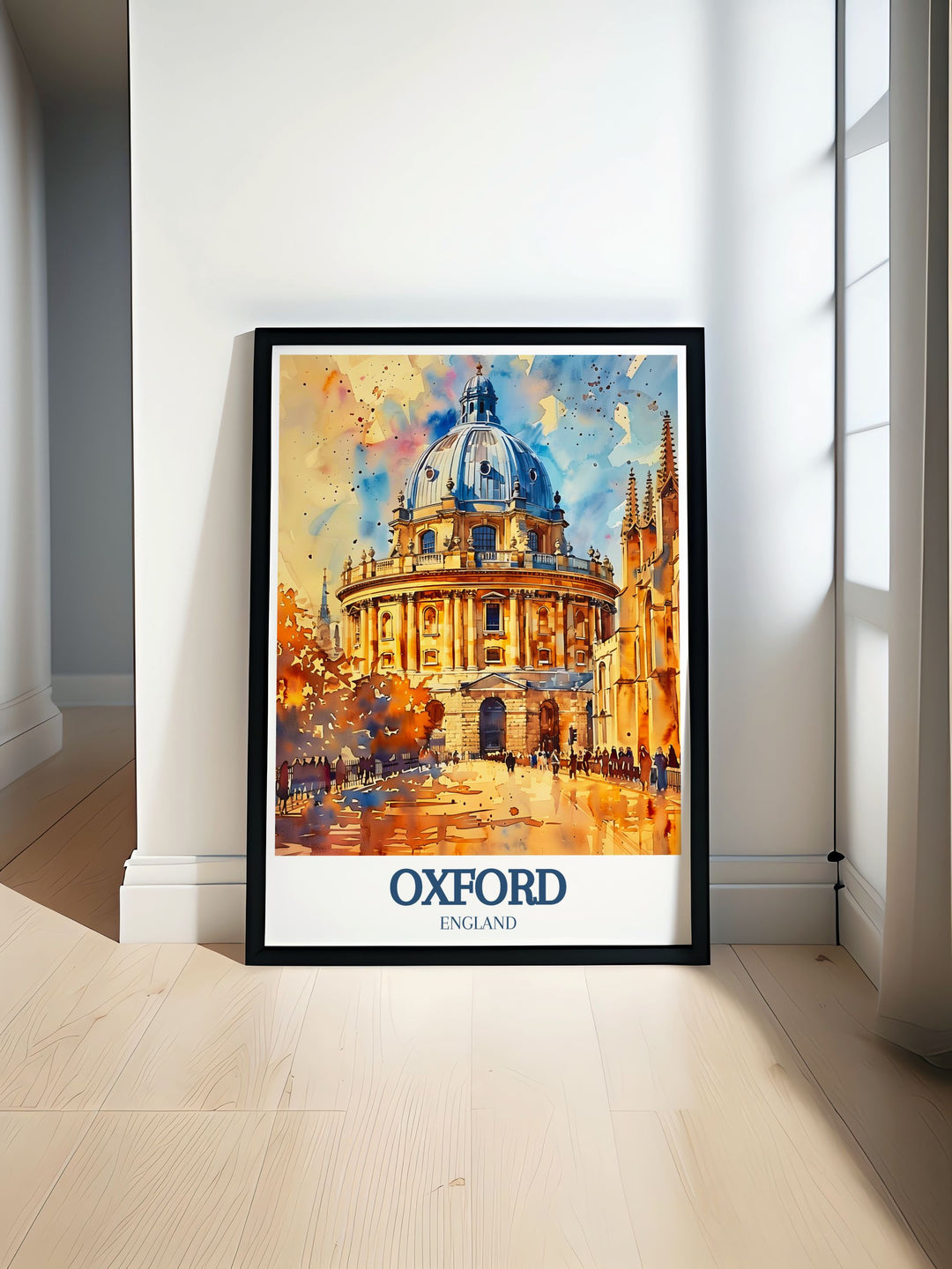 Beautiful Oxford wall art featuring Radcliffe Camera and Bodleian Library perfect for adding elegance to any home decor ideal for lovers of British travel and historic cities