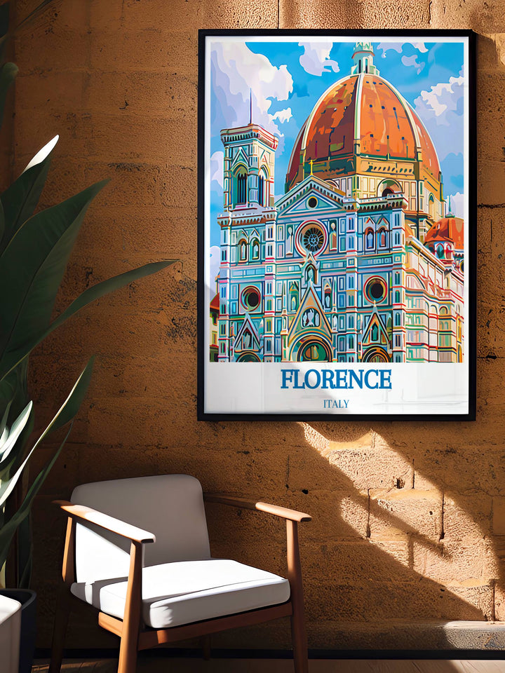 Duomo di Firenze modern prints available in various sizes showcasing the majestic architecture of Florence perfect for adding a classic Italian touch to your living space