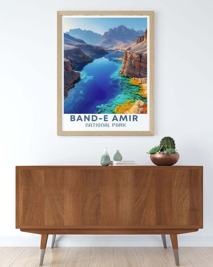 Stunning Band e Amir National Park artwork showcasing the parks vibrant hues and intricate details ideal for transforming your living space with a touch of Afghan splendor