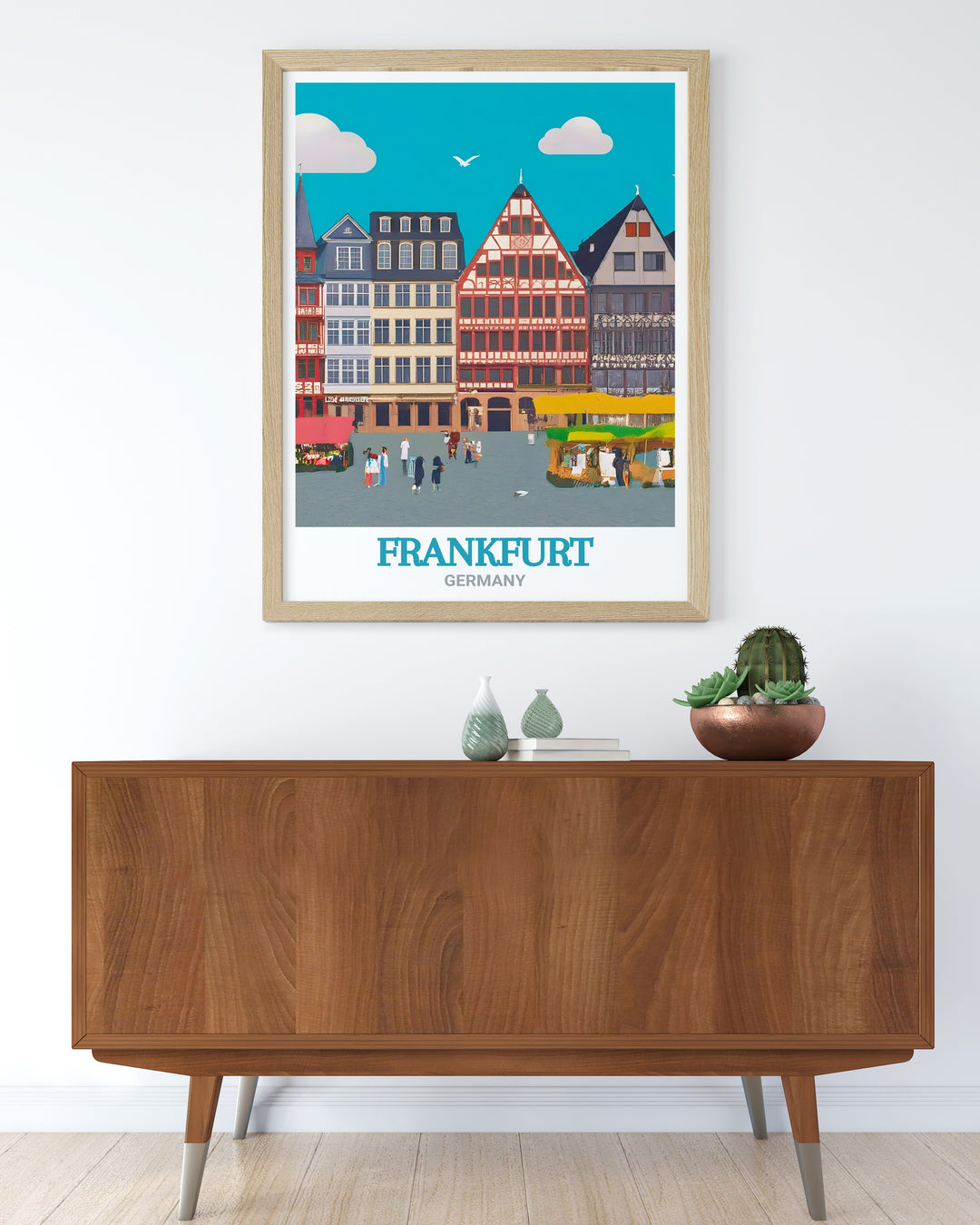 Romerberg Framed Prints highlighting the timeless beauty of Frankfurts historic square perfect for Germany Decor enthusiasts and art lovers