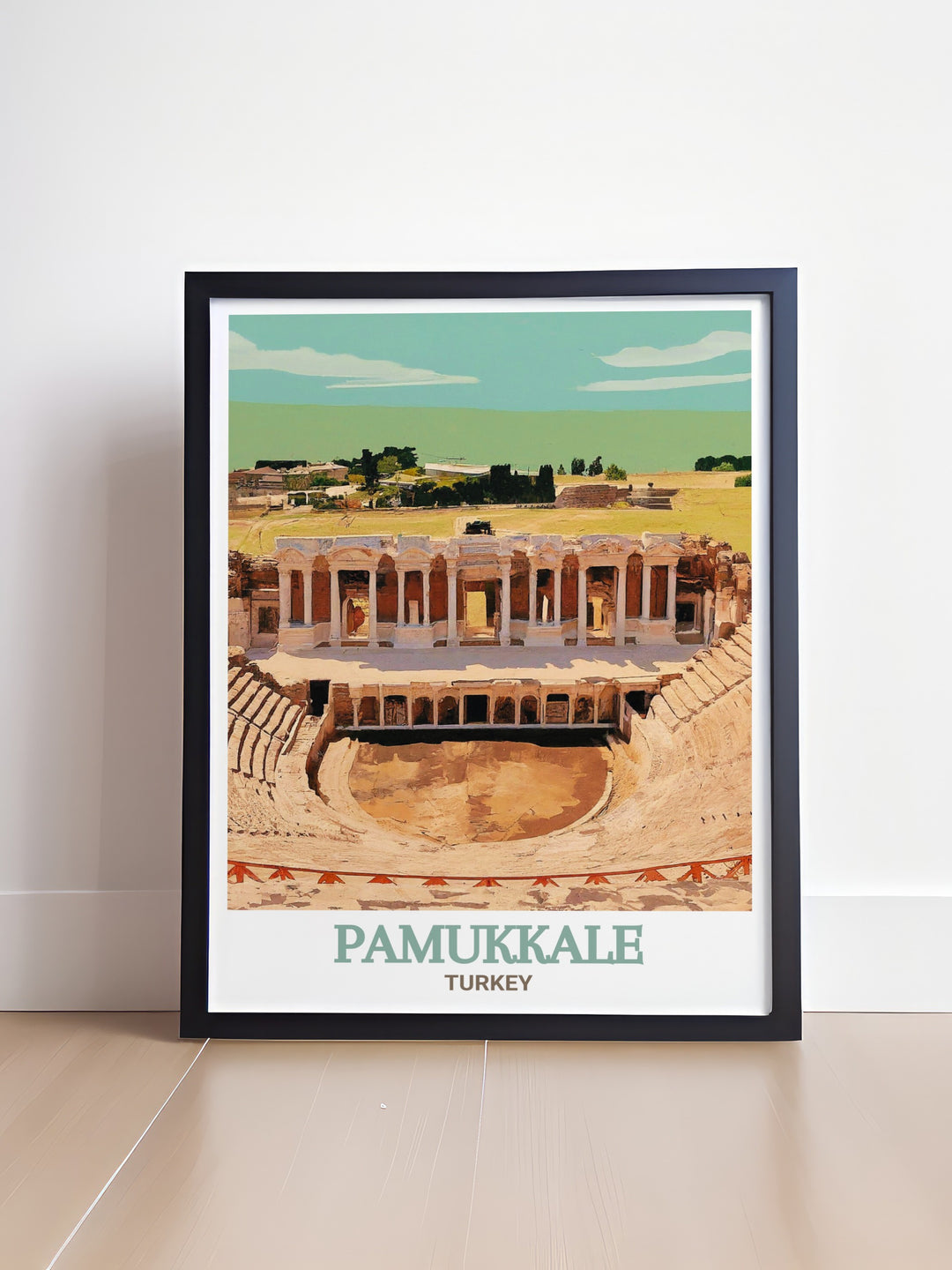 This Pamukkale print captures the natural beauty and tranquil ambiance of one of Turkeys most beloved landmarks. The detailed depiction is perfect for those who cherish the serene and surreal beauty of the Cotton Castle.