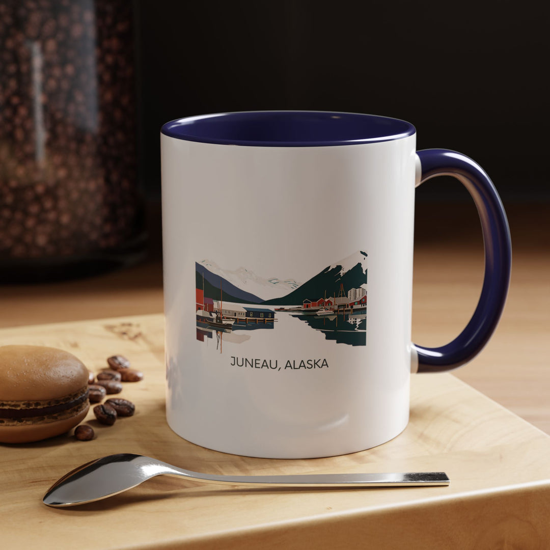 A beautifully designed Juneau Alaska mug showcasing the city’s natural charm. Perfect for coffee or tea lovers, it features intricate artwork inspired by Juneau’s glaciers and landscapes. Durable and dishwasher-safe, it makes a thoughtful gift or keepsake for travelers and collectors.