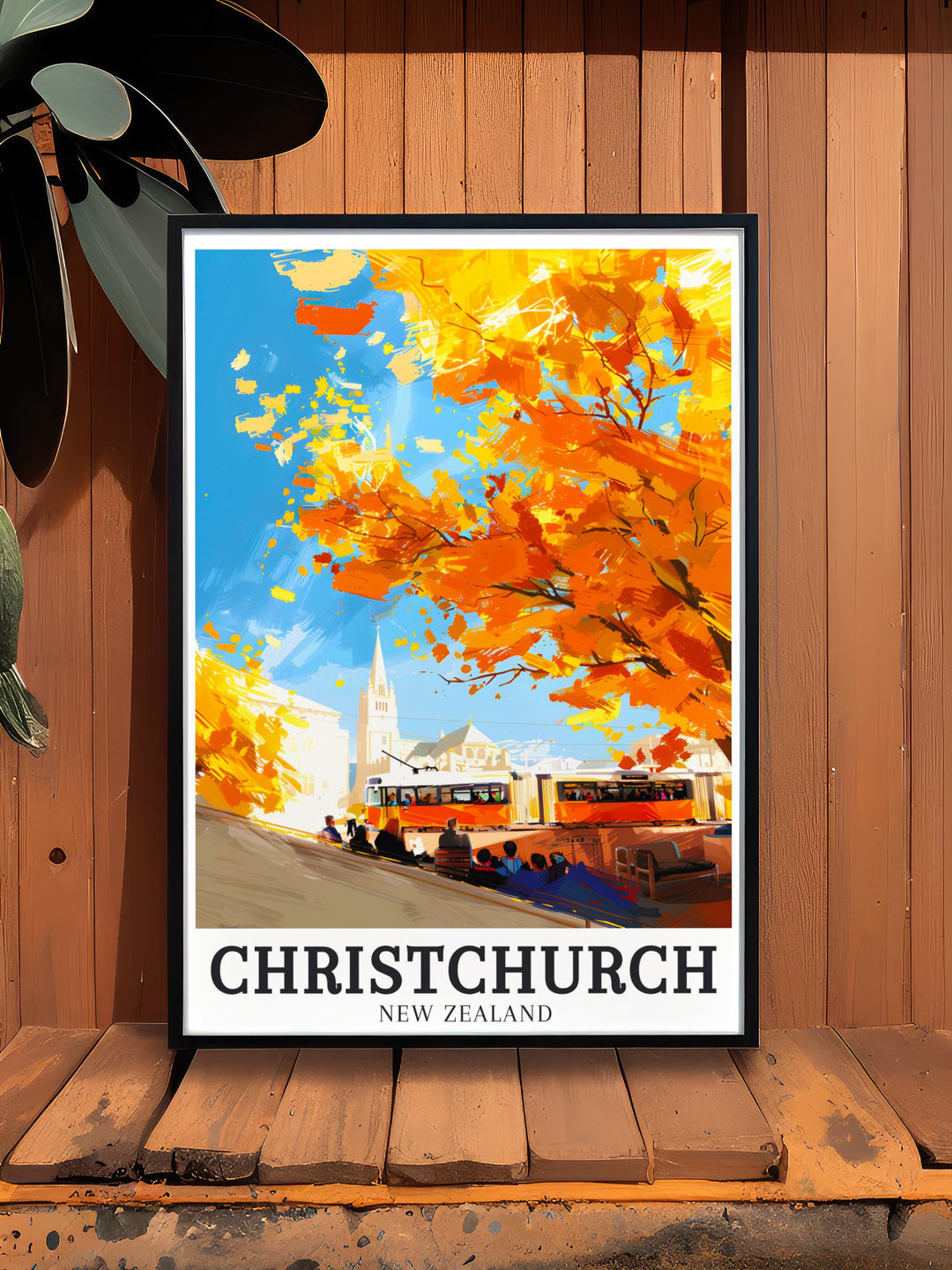 Experience the heritage of Christchurch with a beautiful art print showcasing ChristChurch Cathedral and Christchurch Heritage Trams perfect for those who appreciate New Zealands rich history and stunning landscapes an ideal addition to any art collection.