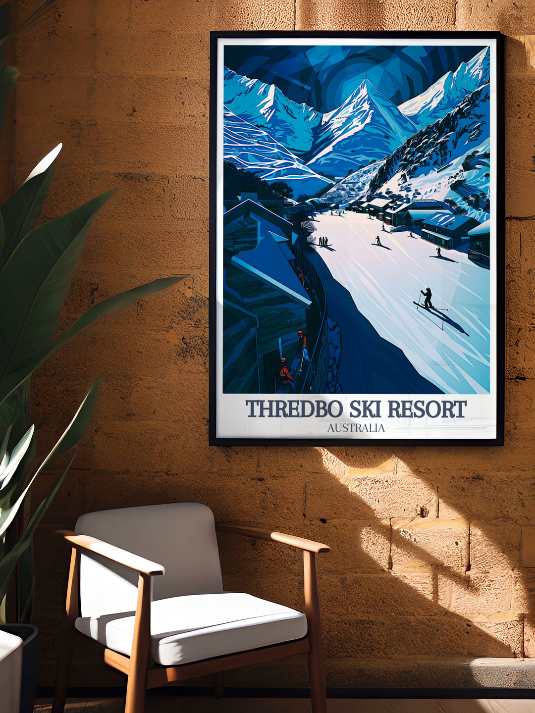 This Australian Alps travel poster beautifully portrays Thredbo Ski Resort, with its renowned ski slopes and the charming Thredbo Village. Perfect for lovers of snowboarding art and vintage prints, this poster is a wonderful reminder of adventures in New South Wales premier ski destination.