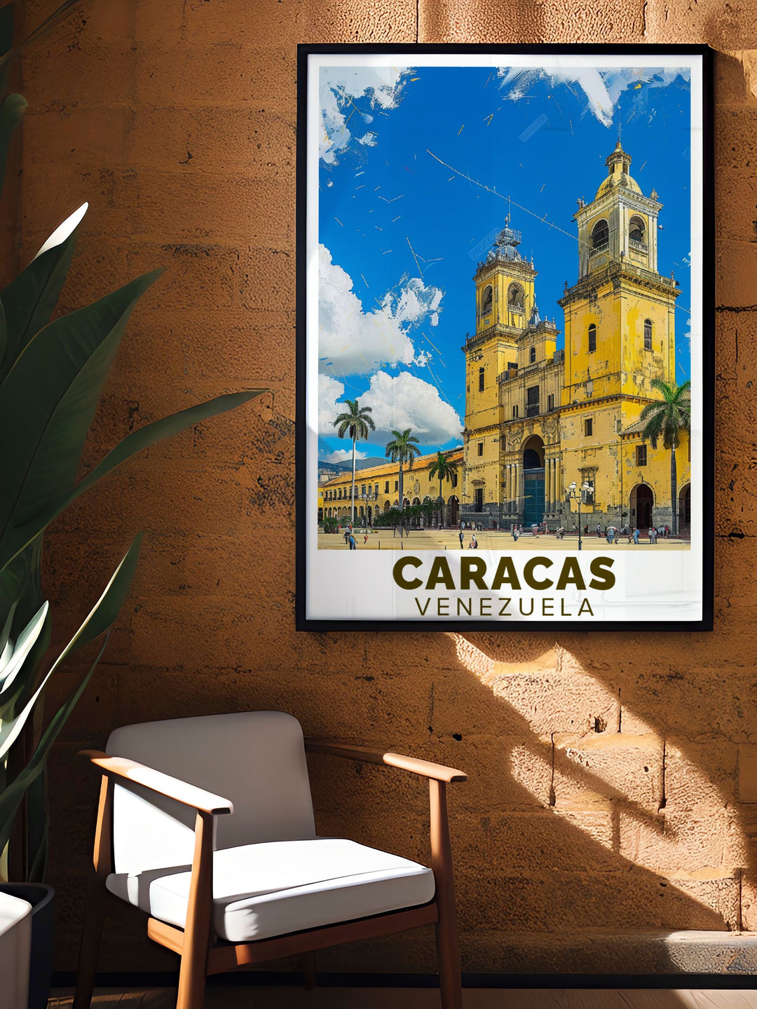 Showcasing Plaza Bolivars historical beauty and Caracass cultural vibrancy, this poster is ideal for art lovers who appreciate the diverse and stunning landscapes of Venezuela.