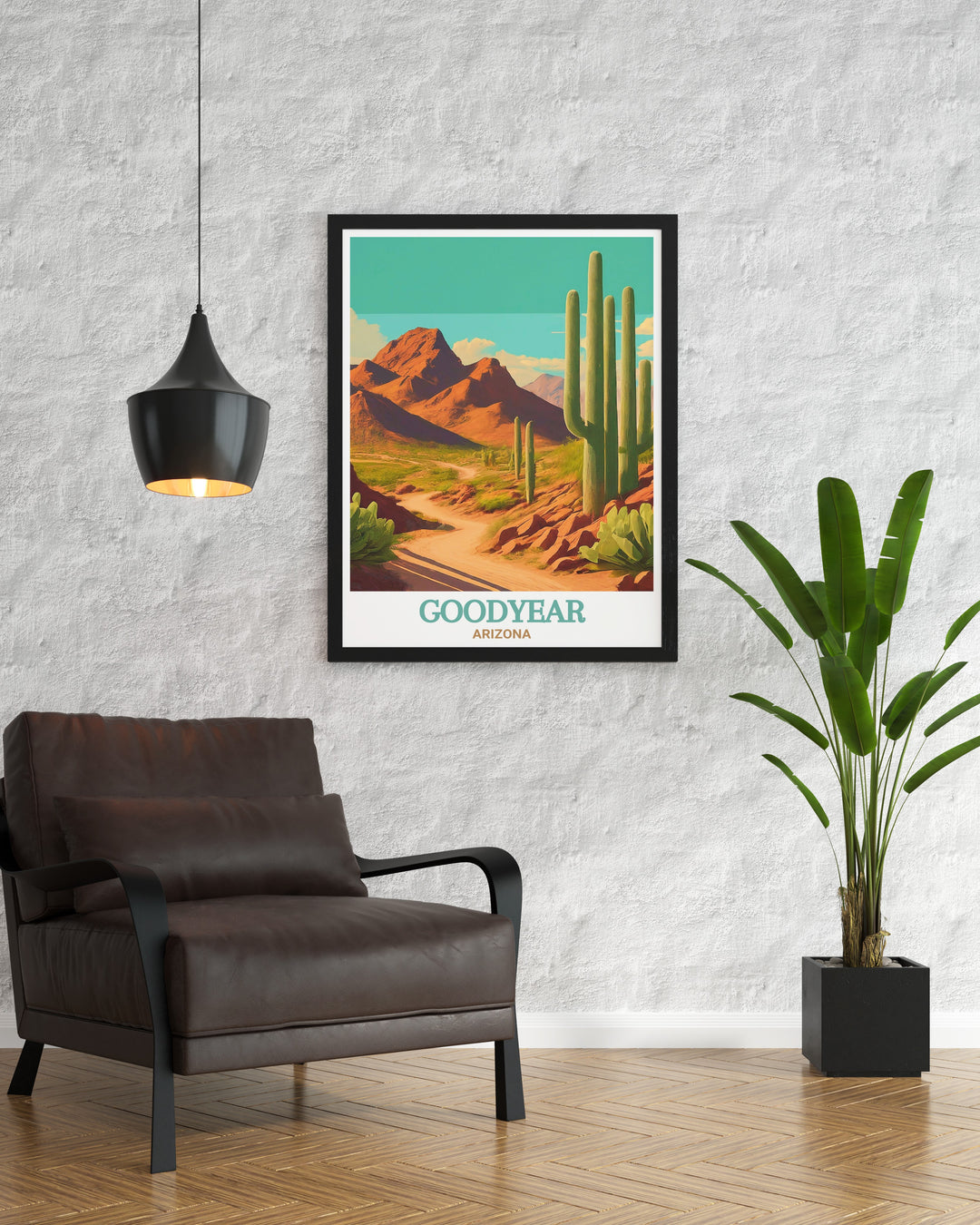 This Arizona wall poster showcases the iconic desert landscapes that make the state famous. With its vibrant colors and dramatic scenery, this artwork is a must have for anyone who loves the beauty of the American Southwest. It brings the heat and adventure of Arizonas wild spaces into your home.