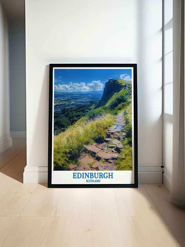Custom wall decor of Edinburghs Royal Mile, featuring the vibrant street life and historic architecture, ideal for adding a touch of Scotlands charm to any space.
