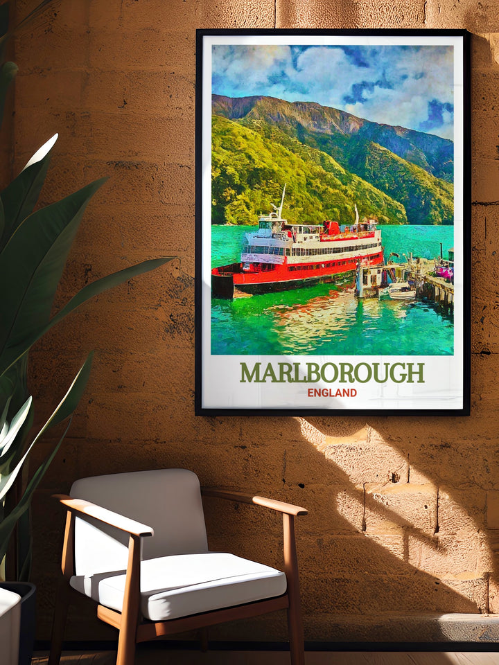 Beautiful Picton wall art showcasing the stunning views of Marlborough in New Zealand. Perfect for nature lovers and art enthusiasts. This detailed artwork brings the tranquility and splendor of Picton to life.