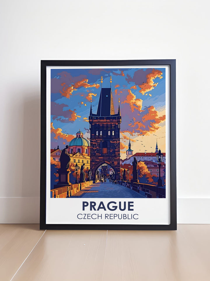 Enhance your living space with a beautiful Charles Bridge Karluv Print. This Prague Art Print showcases the timeless beauty of Prague, making it a perfect piece for your Prague Wall Decor and a stunning representation of Czech Republic Print.