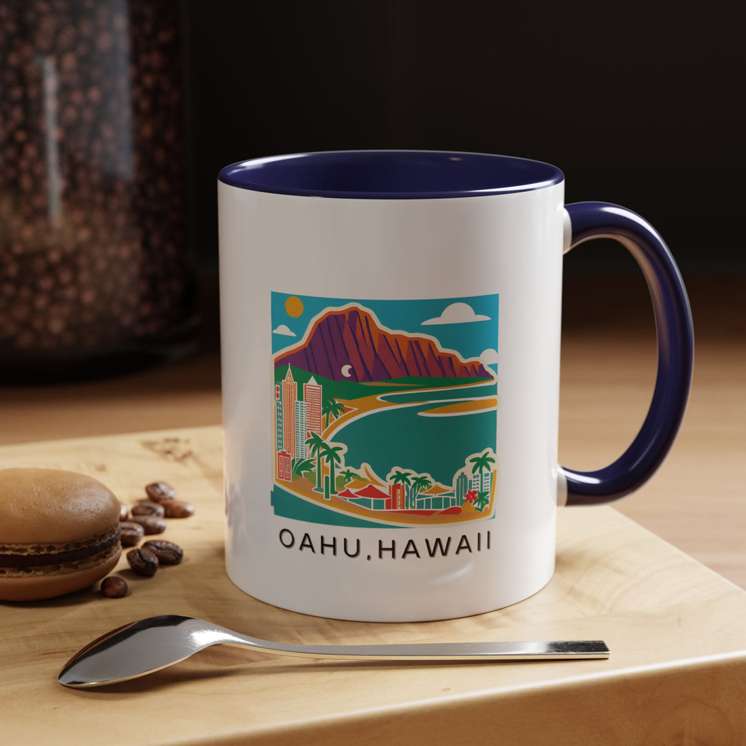 Celebrate the beauty of O‘ahu with this vibrant Hawaii mug. The design features O‘ahu’s beaches and mountains, ideal for coffee or tea lovers. Dishwasher and microwave safe, it’s perfect for gifting or personal use.