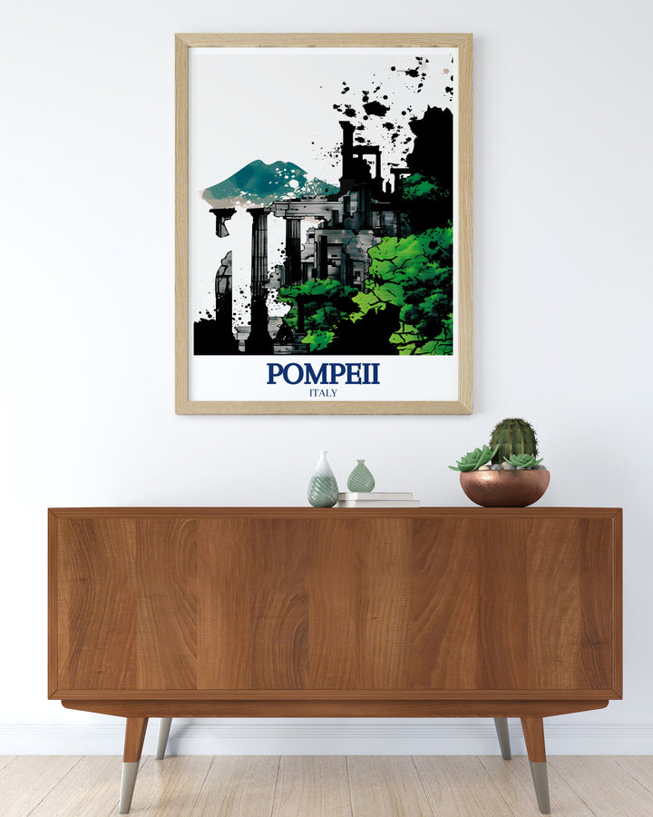 Mount Vesuvius wall art capturing the powerful presence of the volcano that shaped Pompeiis history, offering a dramatic view of this iconic mountain. This framed art piece is perfect for those who wish to celebrate the natural beauty and historical significance of Mount Vesuvius.