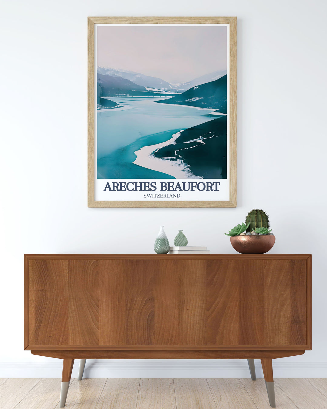 Le Planay Lac de Roselend modern prints highlight the stunning French Alps landscapes of Areches Beaufort This vintage skiing print is the perfect gift for ski lovers and adds an adventurous touch to any room or decor setting