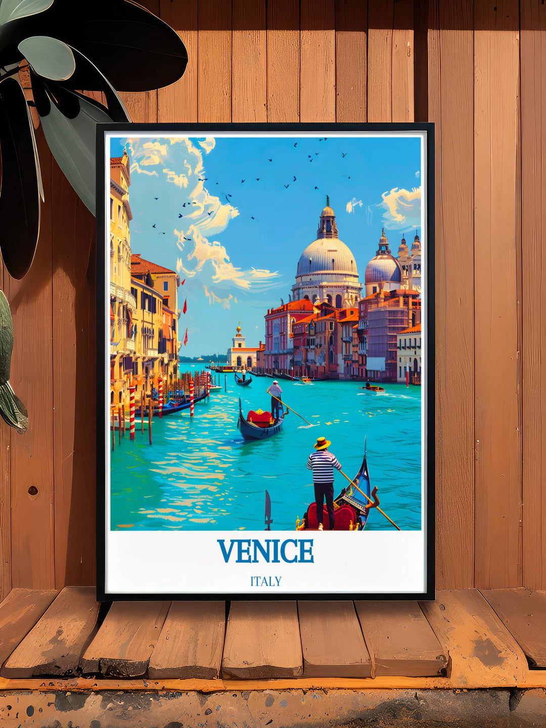 Venice Beach Poster featuring a stunning beach illustration paired with Venice canals artwork perfect for creating a stylish and inviting atmosphere in your home and making a statement with your wall art collection.