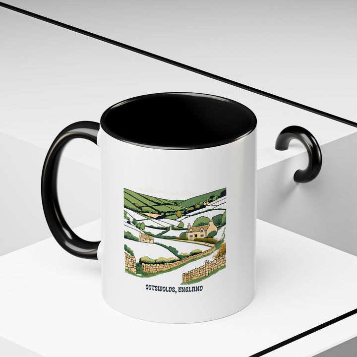 A stylish Cotswolds England mug designed with vibrant countryside artwork. Dishwasher-safe ceramic ensures durability, while its elegant designs make it a unique and meaningful gift for coffee lovers or travelers.