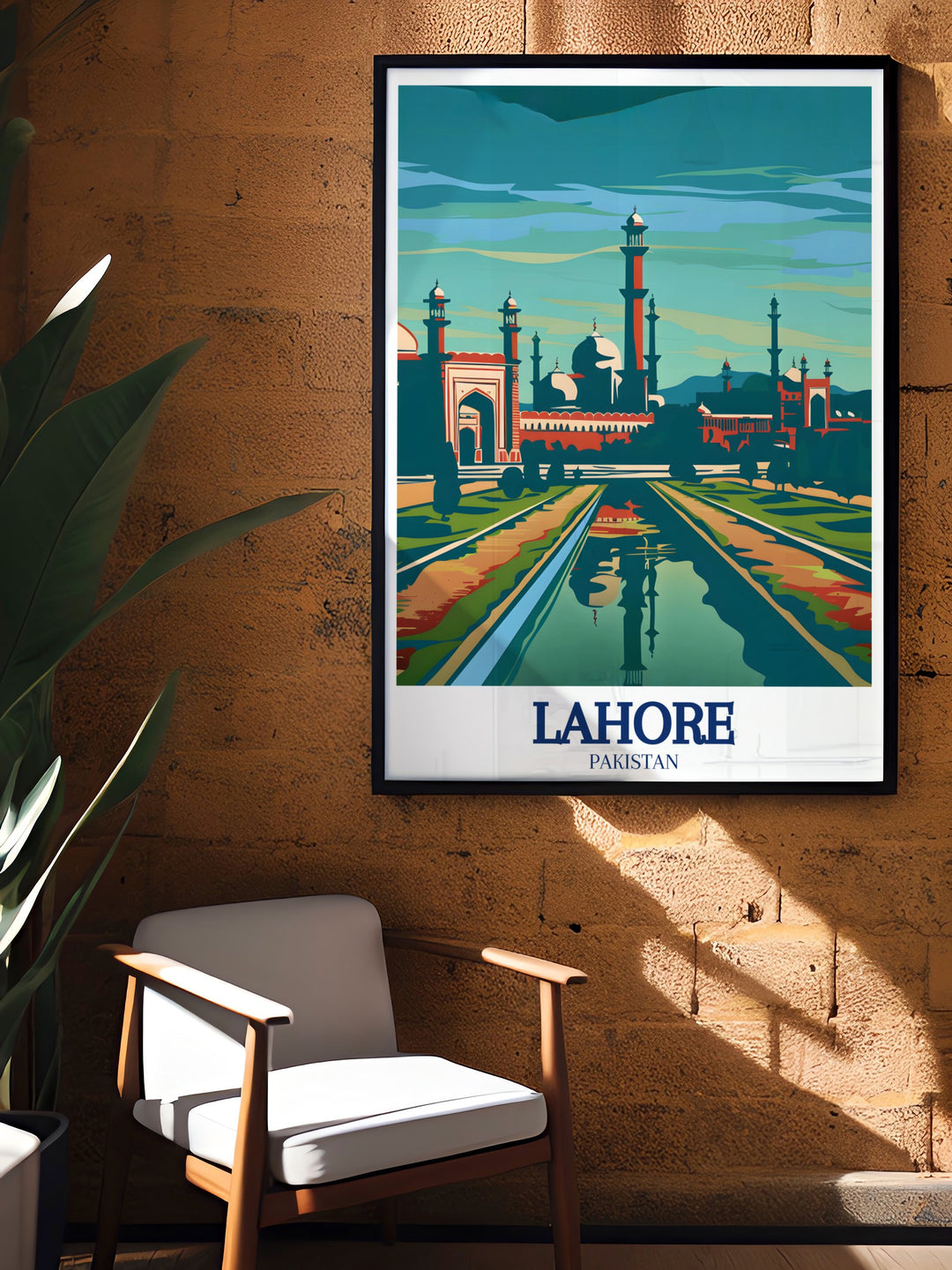 Shalimar Gardens art print emphasizes the symmetrical beauty and historical significance of these Mughal gardens in Lahore, offering a serene and elegant addition to your home.